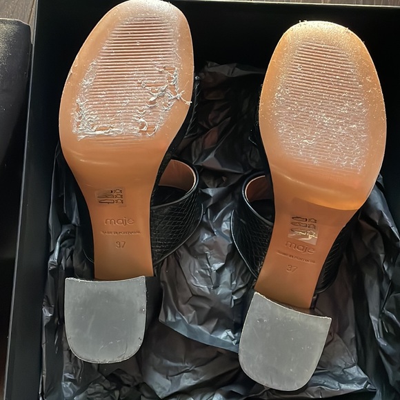 Maje Crystal Buckle Black Platform Heels size 37 - Picture 8 of 9